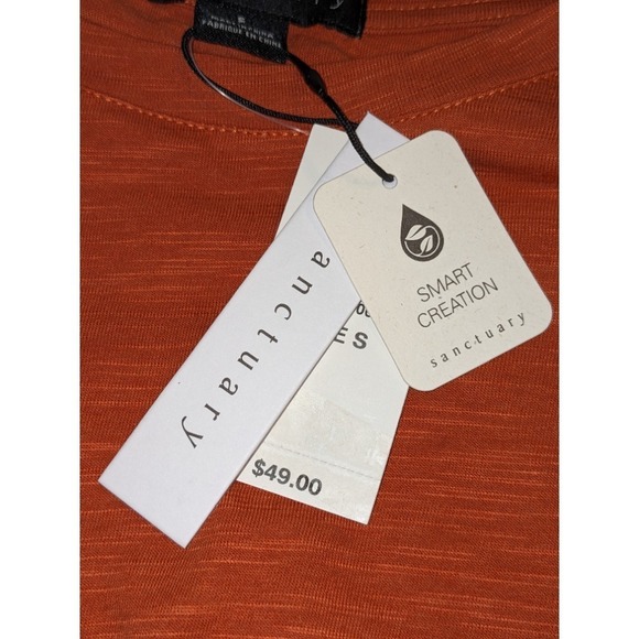 Sanctuary Knot-Front T-Shirt Casual Short Sleeve Top Burnt Orange Size S NWT $49 - Picture 6 of 10